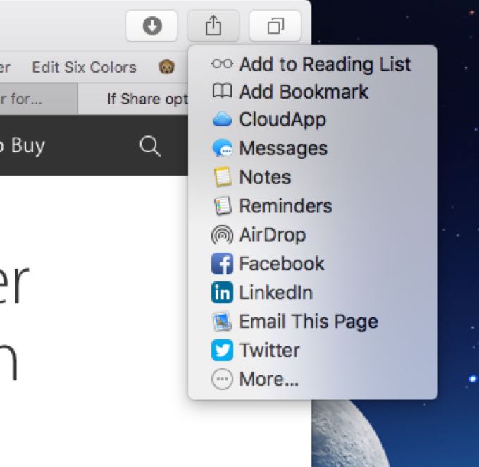 add to mac sharing menu extensions for gmail